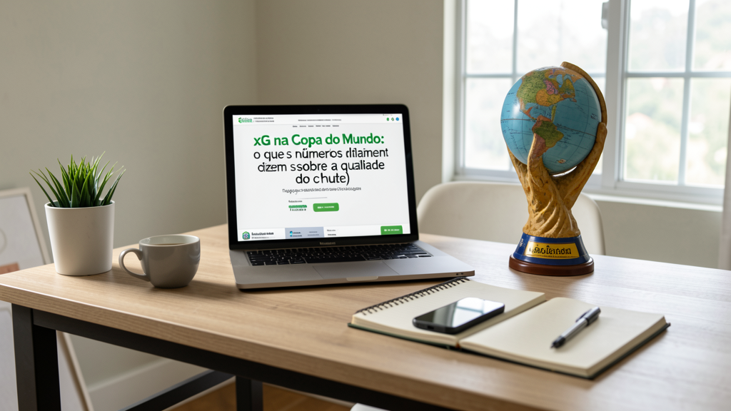 Imagem editorial ilustrando xG na Copa do Mundo: o que os números realmente dizem sobre a qualidade do chute